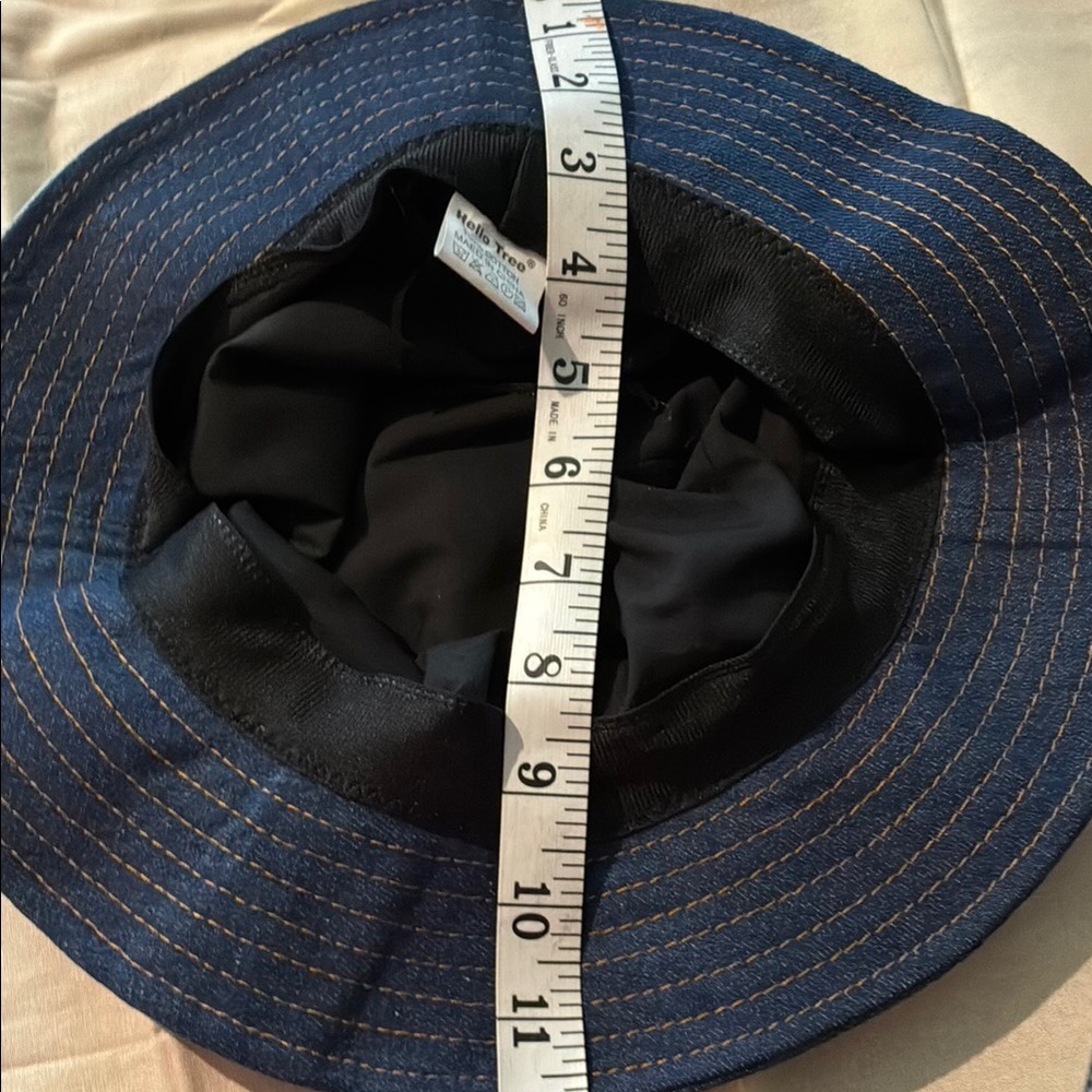 Hello Tree Patchwork Denim Bucket Hat - image 7